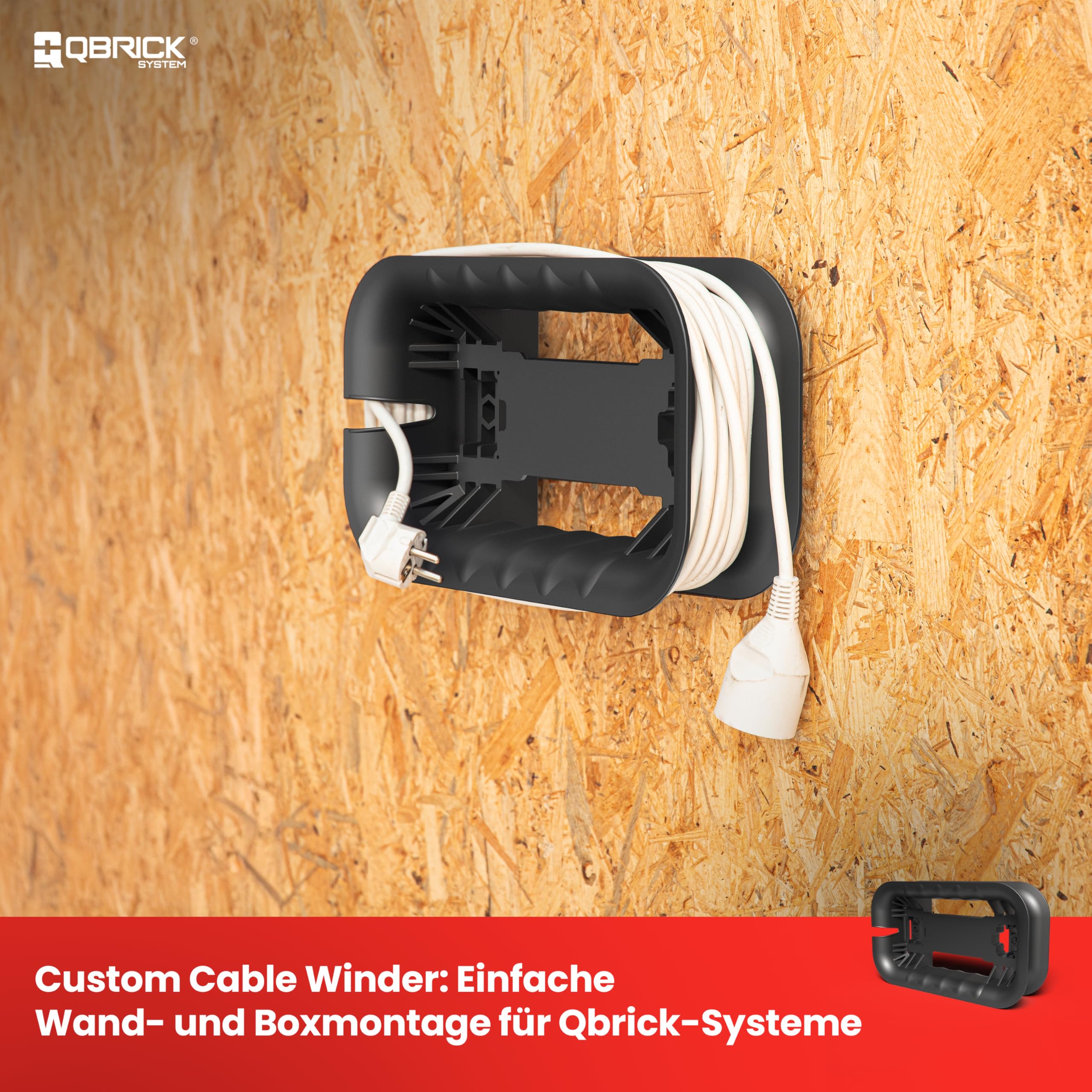 Qbrick System Kabelaufwickler Custom Cable Winder Set Kabel Organiser für Werkzeugkisten Werkzeugkoffer Zubehör Modular