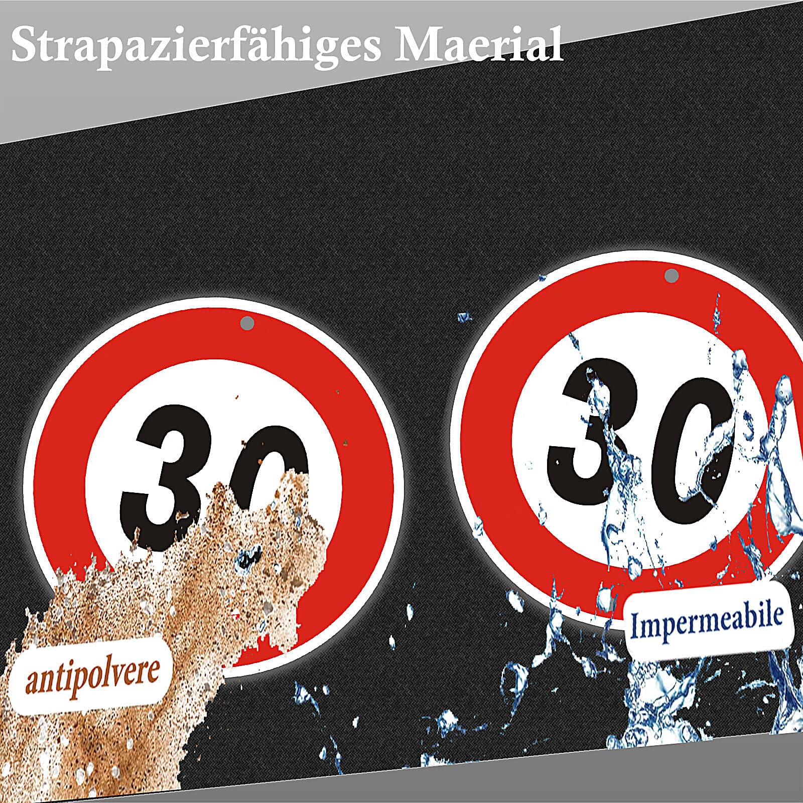 Verkehrsschild 30 Km/h - 30x30cm Aluminium Rundschild Für Außenbereich