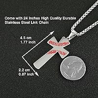 Vista 3 de HZMAN - Dije de cruz de béisbol, cadena de 24