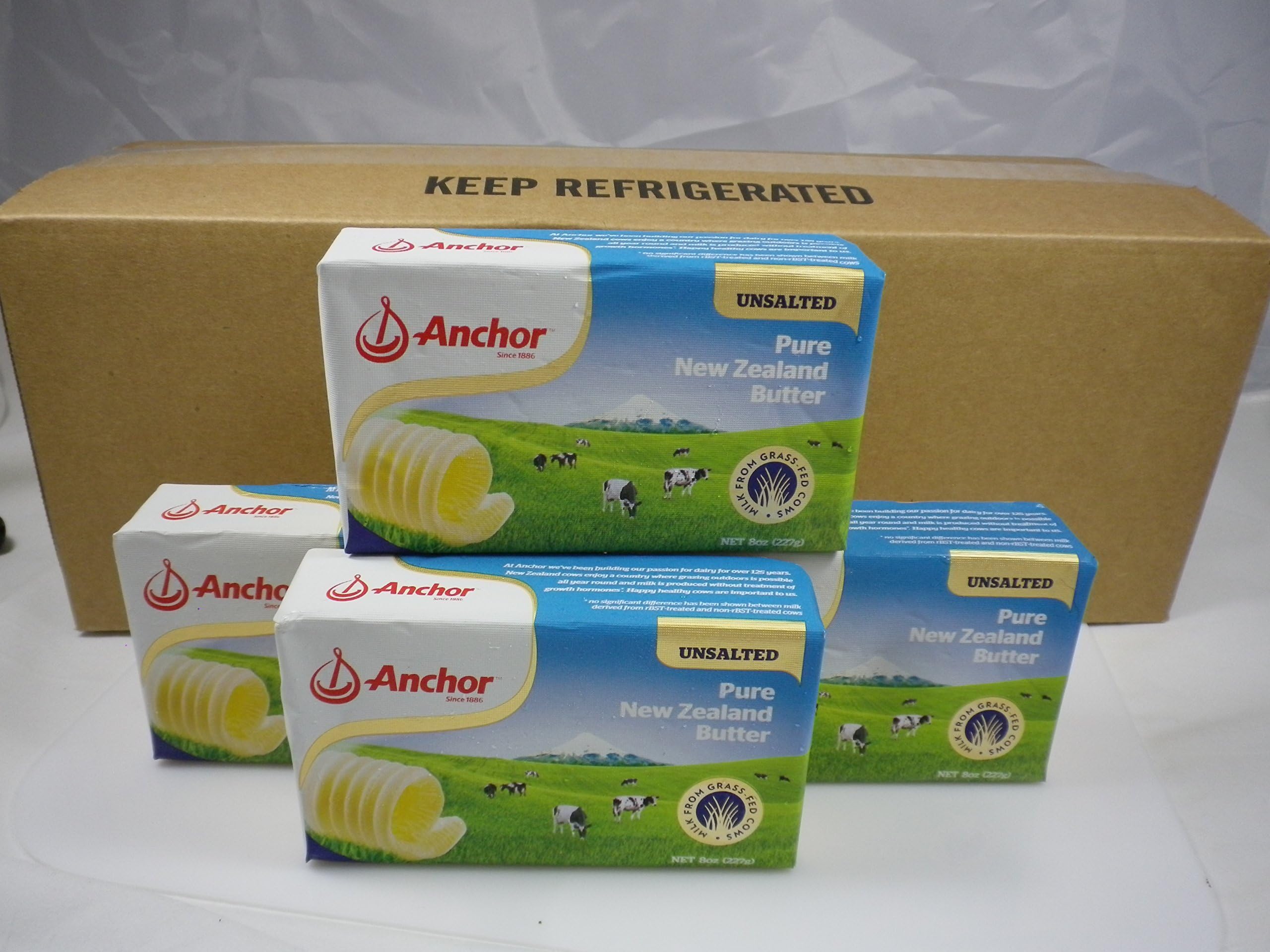 Anchor Butter New Zealand, Unsalted Case of 20, 8oz Packs