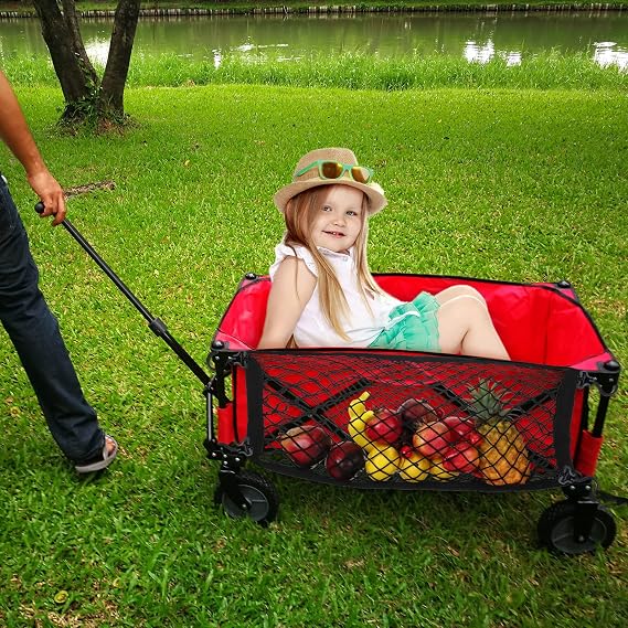 Woanger 2 Pcs Wagon Cargo Net for Stroller 13.78 x 27.56 Inch Heavy Duty Stretchable Foldable Cargo Net for Extra Storage Space Large Storage Capacity Net Wagon Accessories