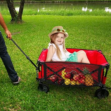 Woanger 2 Pcs Wagon Cargo Net for Stroller 13.78 x 27.56 Inch Heavy Duty Stretchable Foldable Cargo Net for Extra Storage Space Large Storage Capacity Net Wagon Accessories
