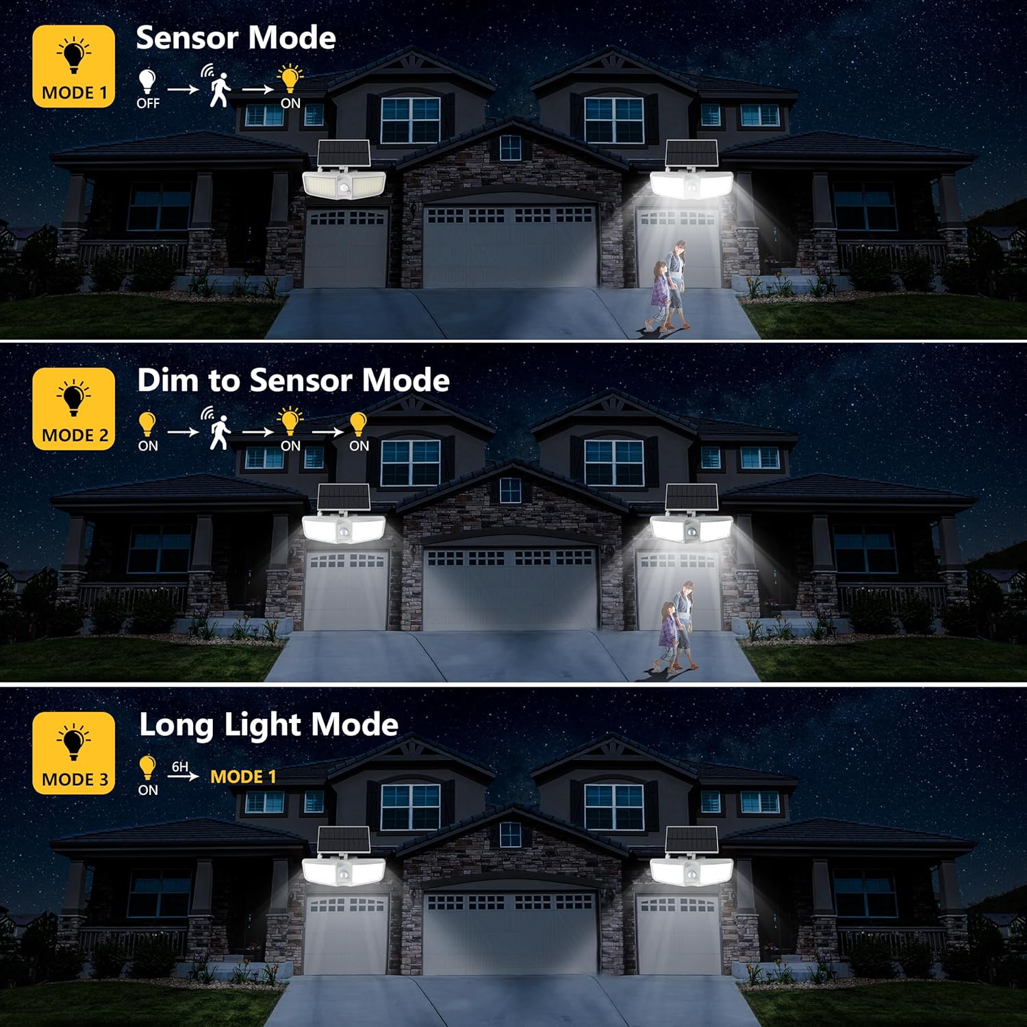 Solar Motion Sensor Outdoor Floodlights 6500K with Remote Control, 180 LED Waterproof,Solar Security Outdoor Light with IP65 for Wall Porch Barn Patio Garage, White 4-PCS