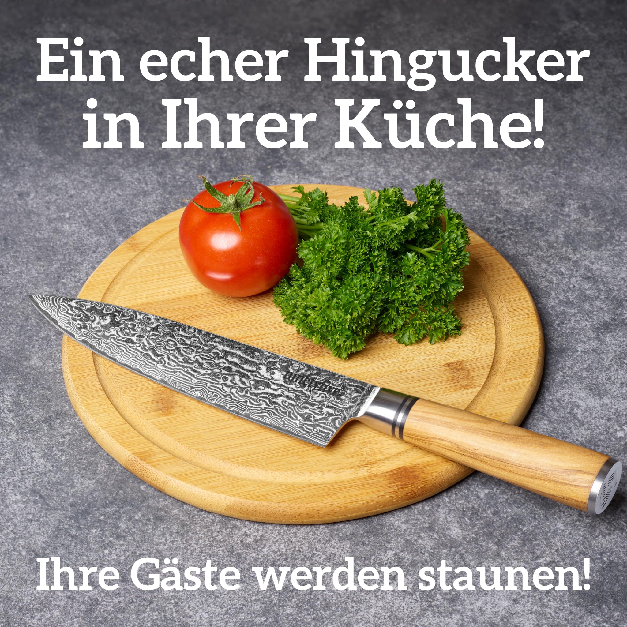 ninetyfive® hochwertiges 6 teiliges Damastmesser Set mit edler Geschenkbox aus Holz | extrem scharfe Küchenmesser mit Echtholzgriff | Küchenmesser Damast | Messerset | Messer damast