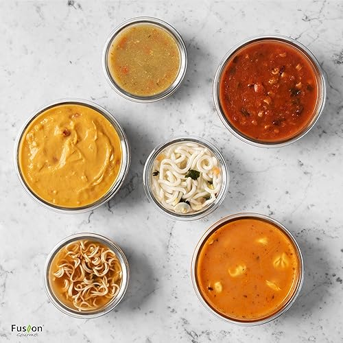 Miniatura 2 de Fusion Gourmet Paquete versátil de almacenamiento de alimentos de vidrio 6 recipientes redondos y 6 cuadradosrectangulares, herméticos, a prueba de