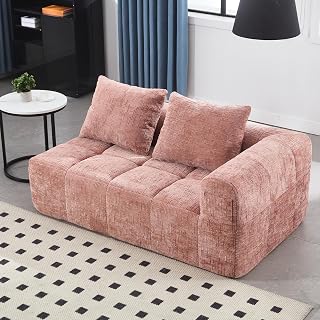 Minimalist Chenille Sleeper - Upgraded Fabric & Relaxing Lounge Foam Terrific Support