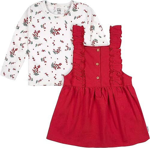 Gerber Conjunto de vestido de 2 piezas para bebés y niñas pequeñas