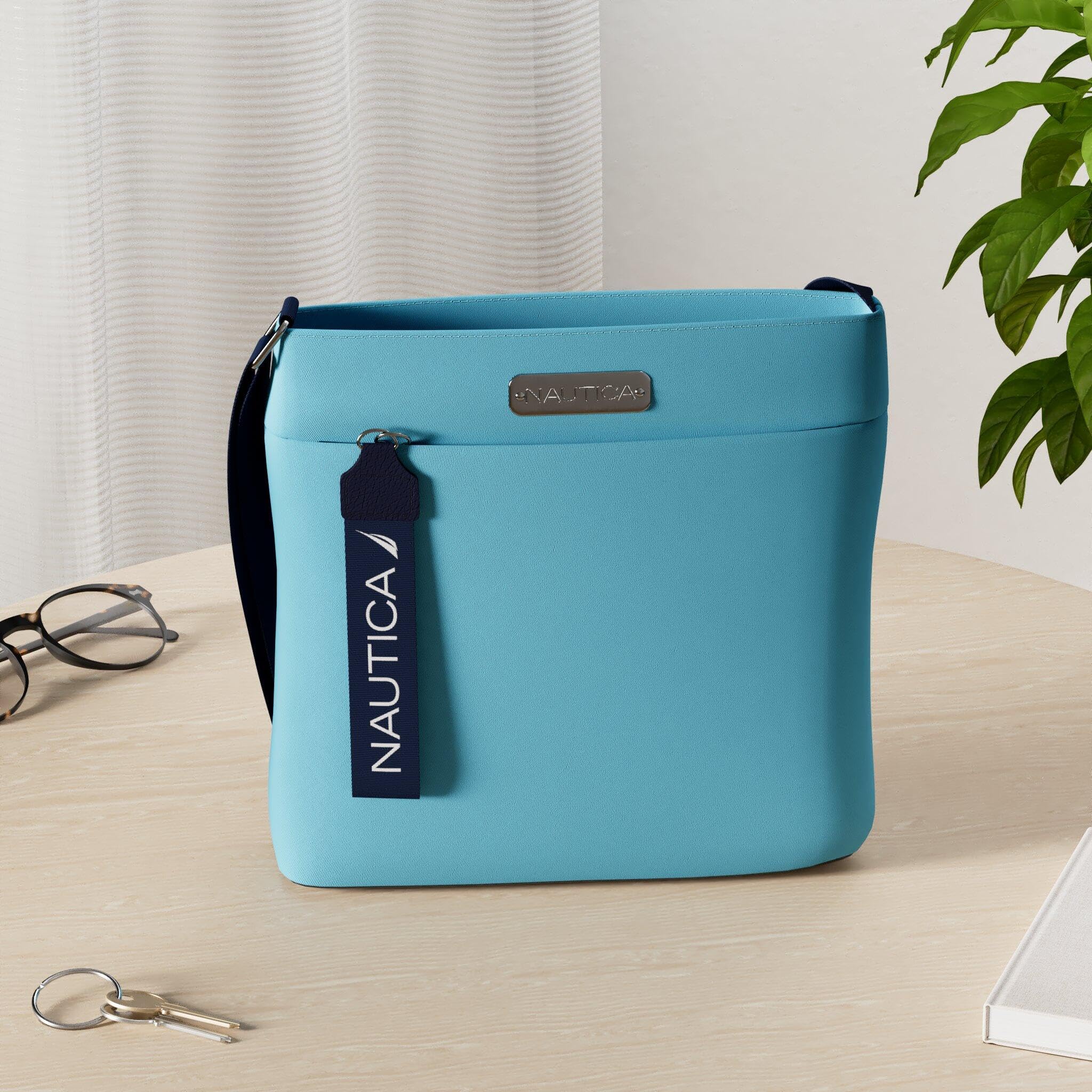 Nautica Diver Nylon Small Women's Crossbody Bag Purse with Adjustable Shoulder Strap: One Size Scuba Blue