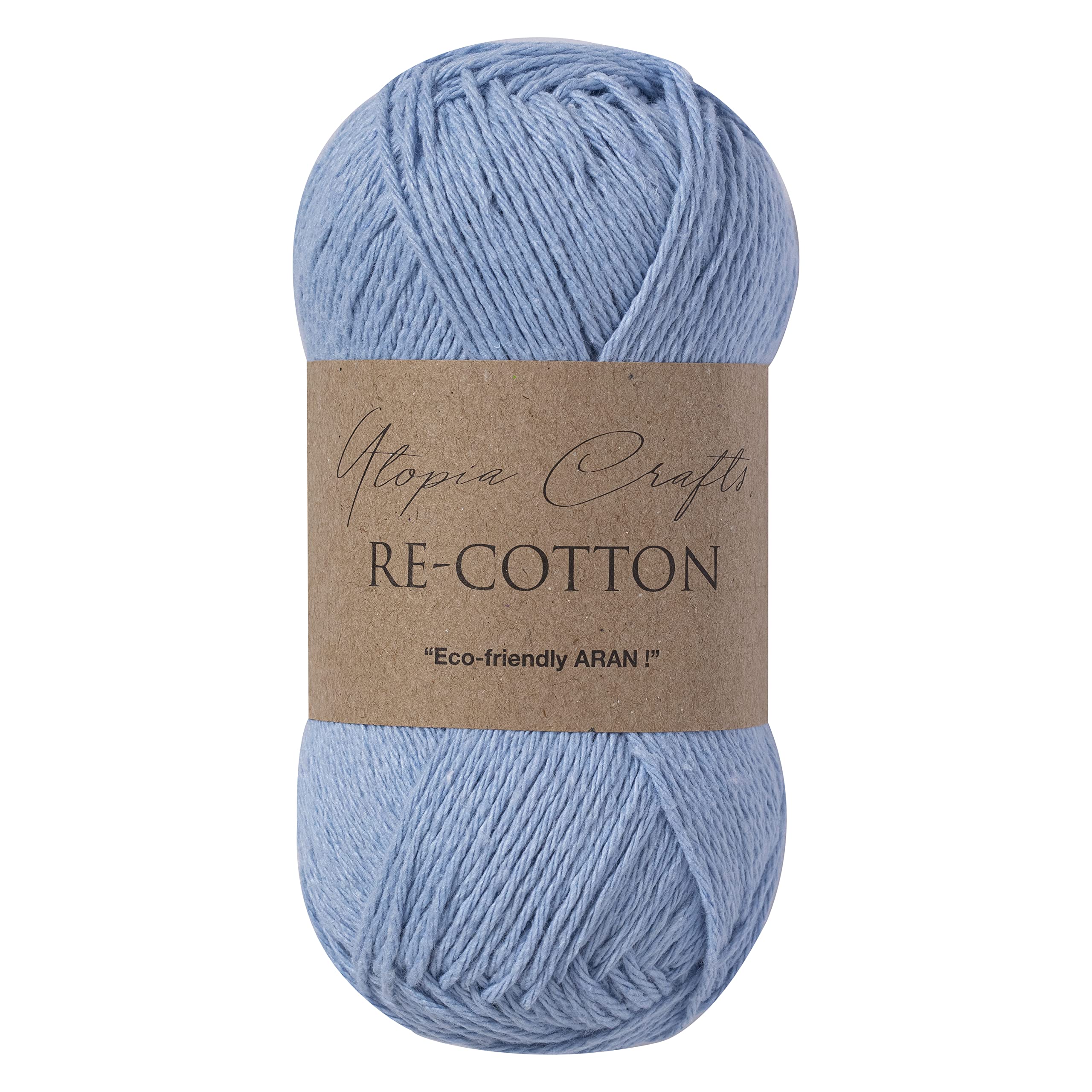Utopia Crafts Re-Cotton Knitting Yarn, 100g (Faded Blue)