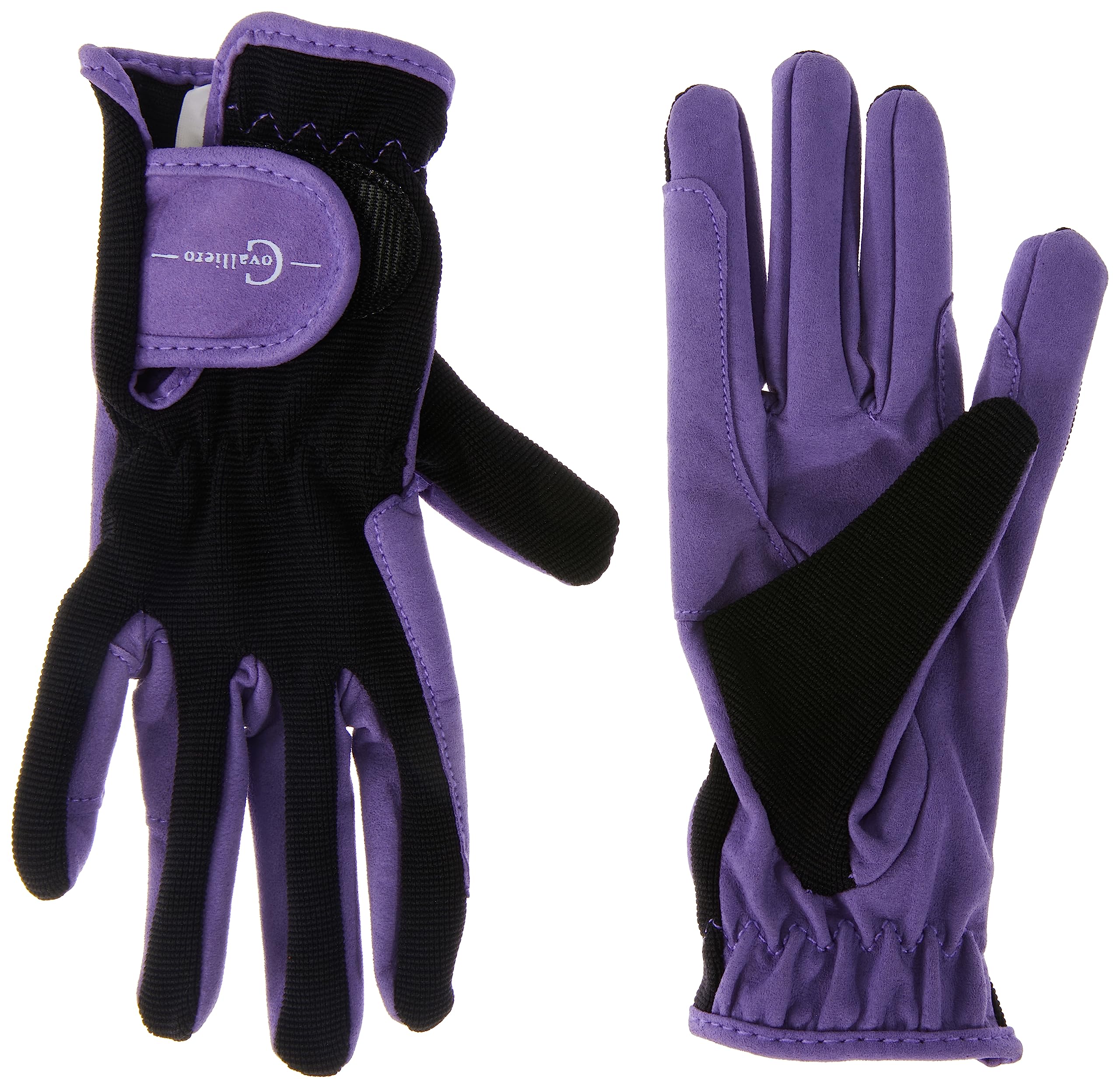 Covalliero Lilli Children's Riding Gloves Black/Purple, Size L