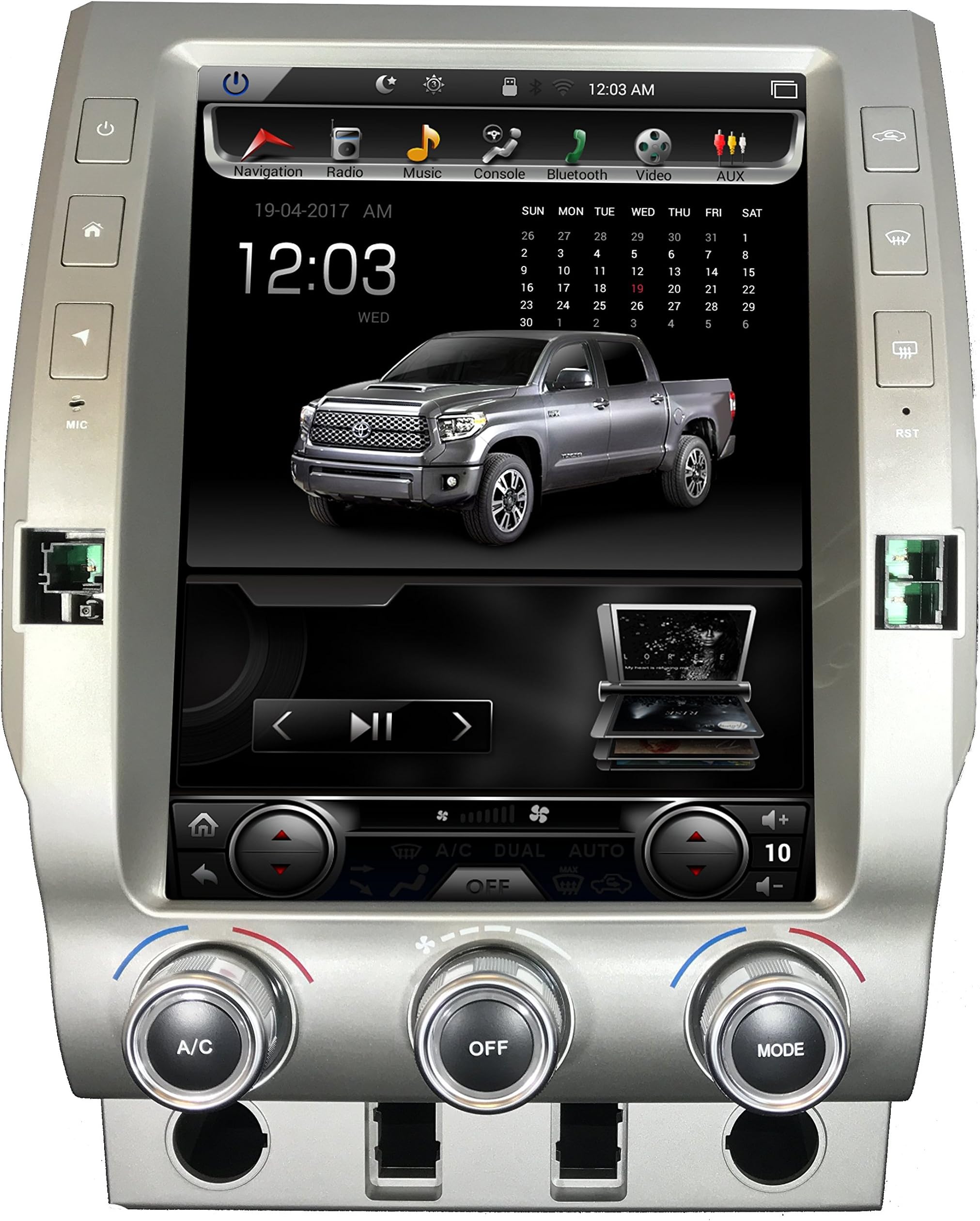 LinksWell Toyota 2014-2018 Tundra Navigation System GPS In-Dash 12.1 Inch Touch Screen T-Style Vertical Android Radio Car Stereo Full HD Multimedia Player 2GB RAM 32GB ROM USB Bluetooth WiFi Head Unit