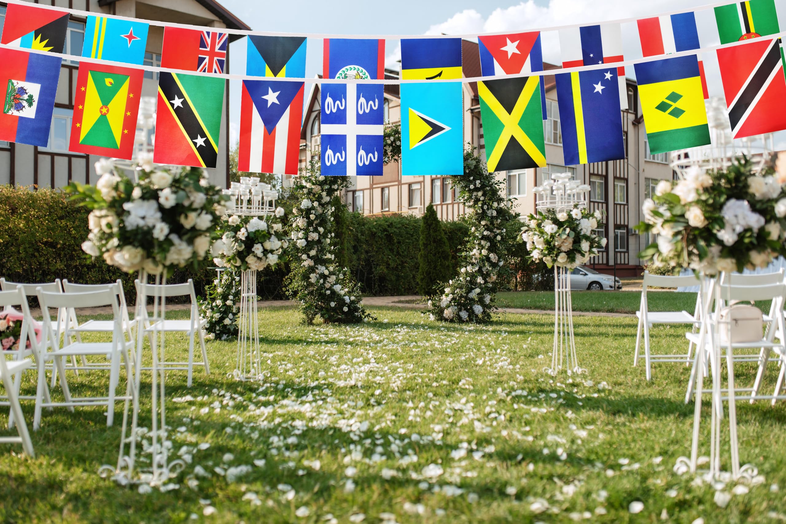 Caribbean Nations Flag Bunting – 30 Flags, 9m Long – 100% Polyester