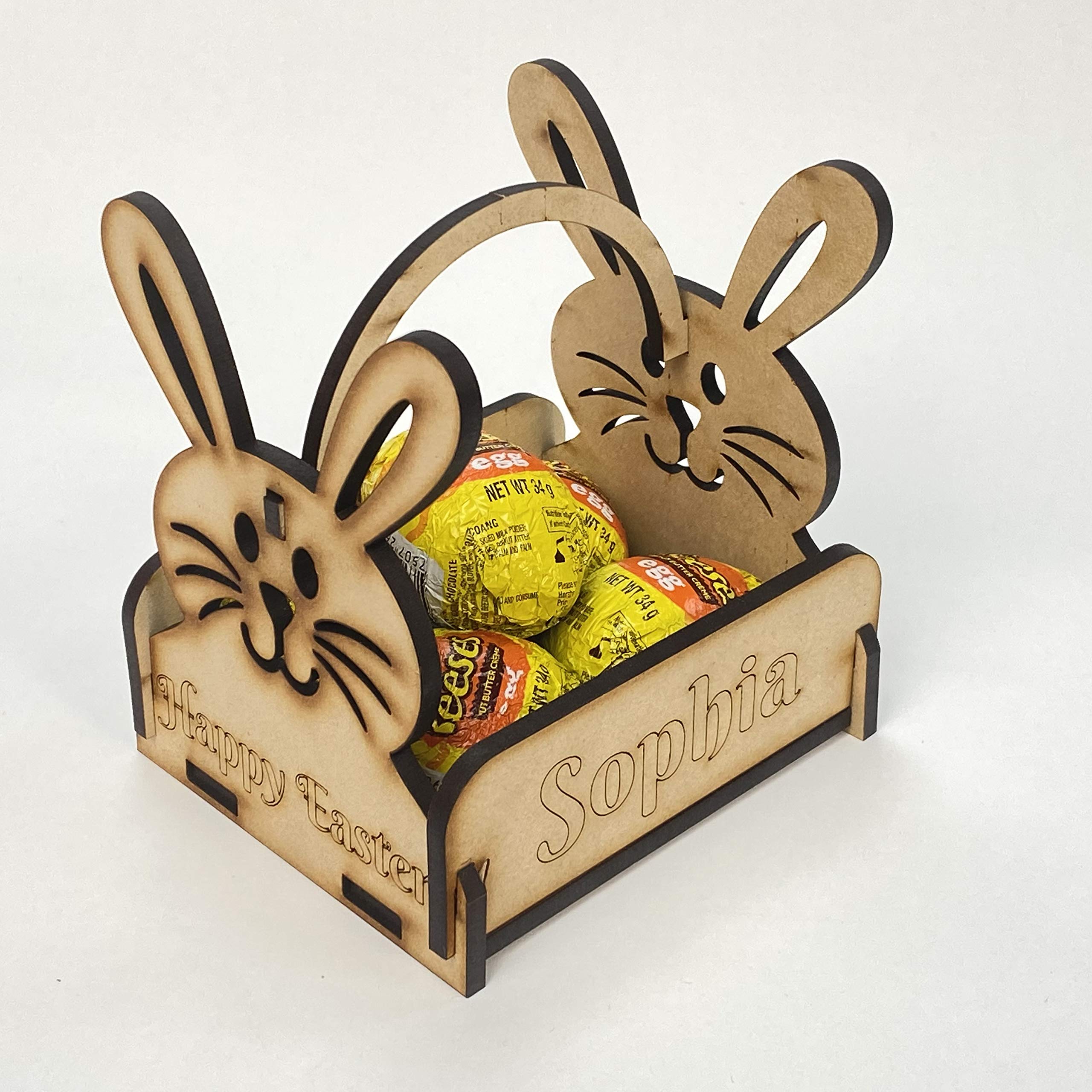 Boys Cadbury Creme Egg Print Maniacs Personalised Easter Egg Creme Holder Bunny Treat Holder Basket Treasure Hunt Party Gifts Kid Girl + Mini Eggs (Cadbury Creme Egg)