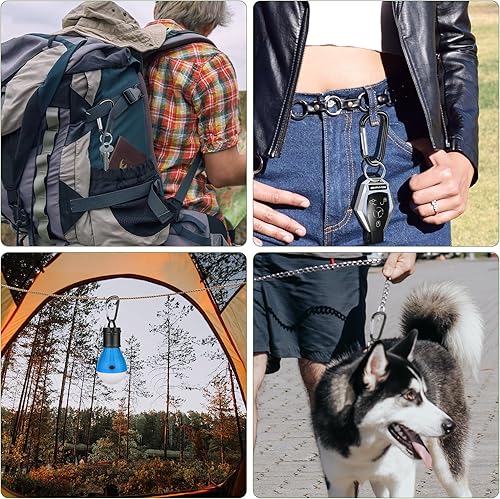 Miniatura 6 de Paquete de 20 mosquetones de aluminio de 3 pulgadas, mosquetones grandes de anillo en D, ganchos de resorte, mosquetón para llaves, correa de perro,