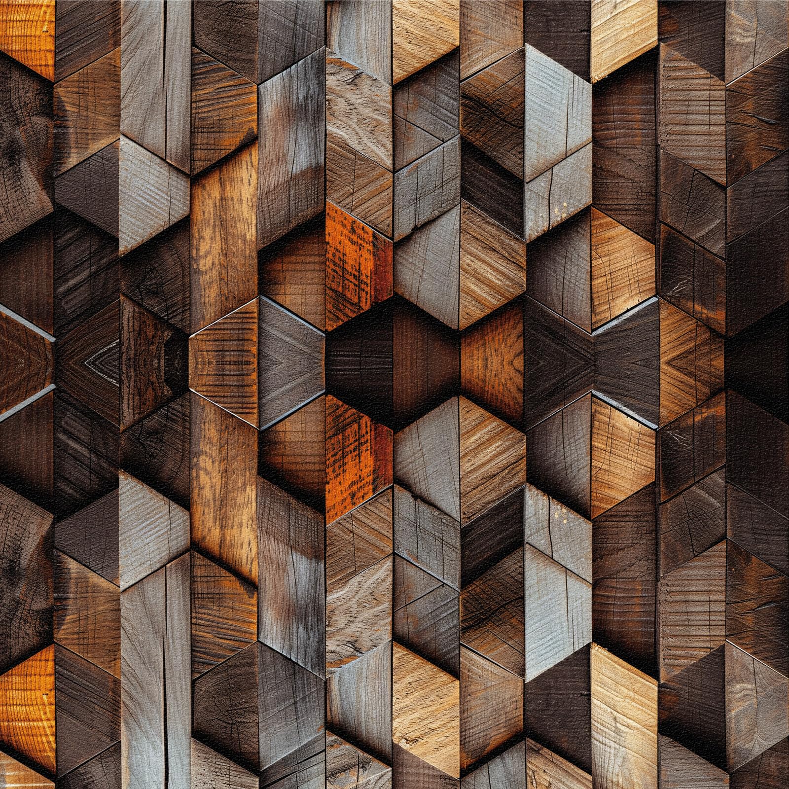 ANBILILA Self-Adhesive Wallpaper, 3D Geometric Vintage Wood Slat Texture Peel and Stick Contact Paper, 44x500CM Geometric Wood Grain Removable Wallpaper Deco Film for Wall Sticker — image 1