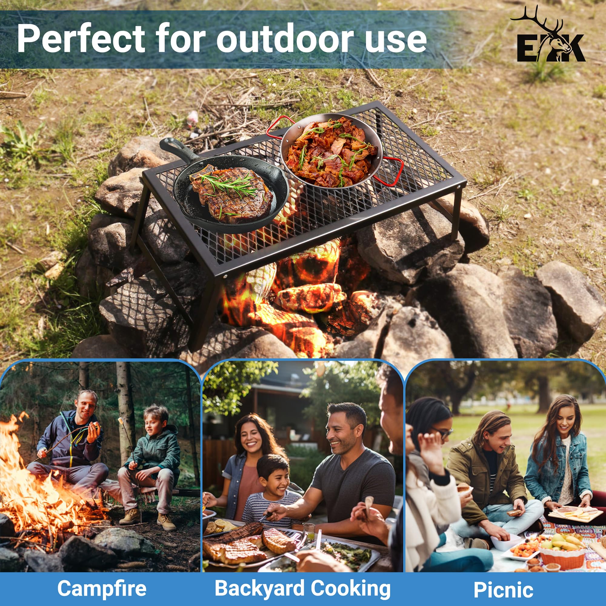 Barbacoa Portátil PSKOOK Parrilla Plegable Para Fogata, Parrilla Portátil  Para Campamento Acero Inoxidable 304 Estantes De Cocina Para Almacenamiento  Compacto Campingaz Barbacoa Gas, image size:2000x2000