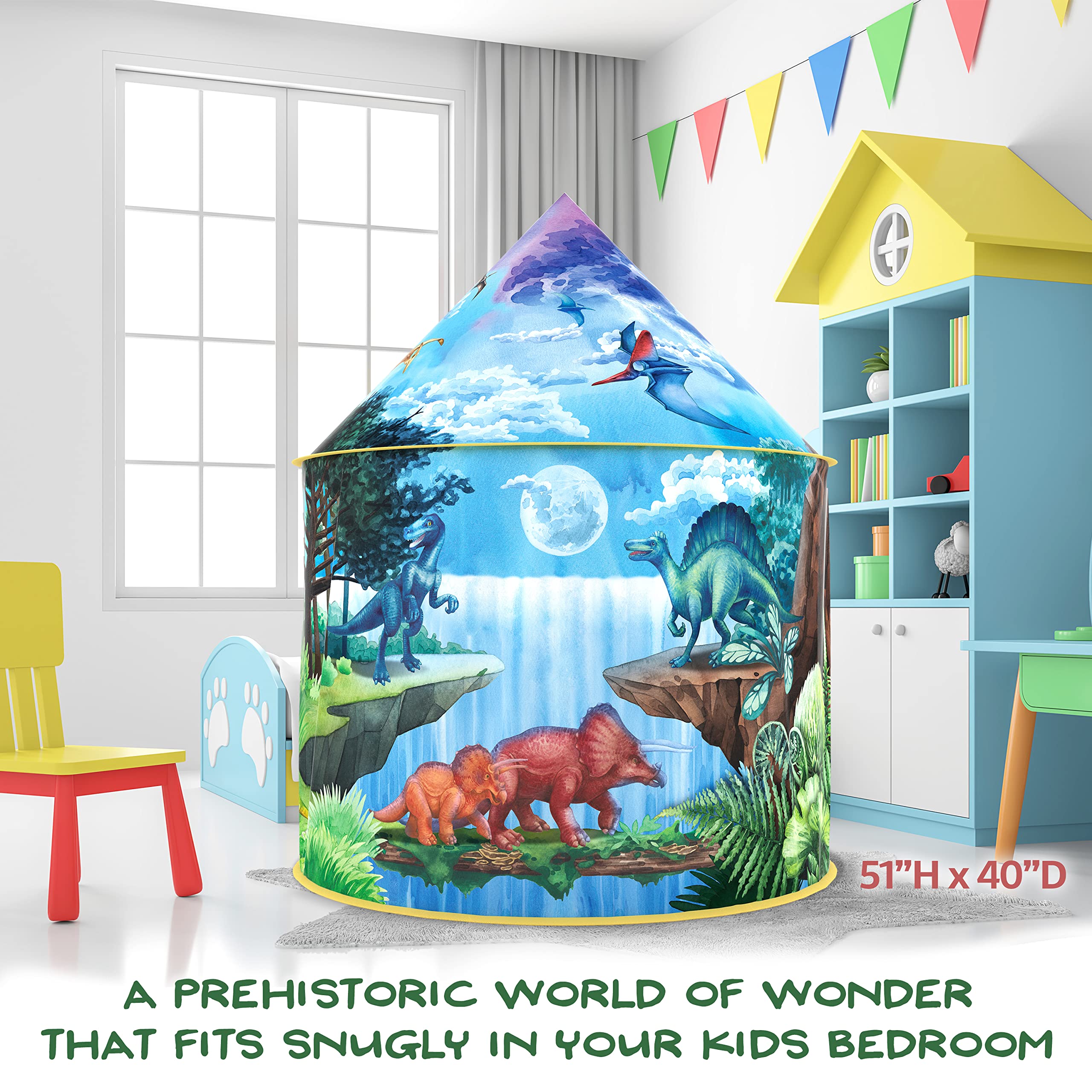 W&O Dinosaur Discovery Kids Tent with Roar Button, an Extraordinary