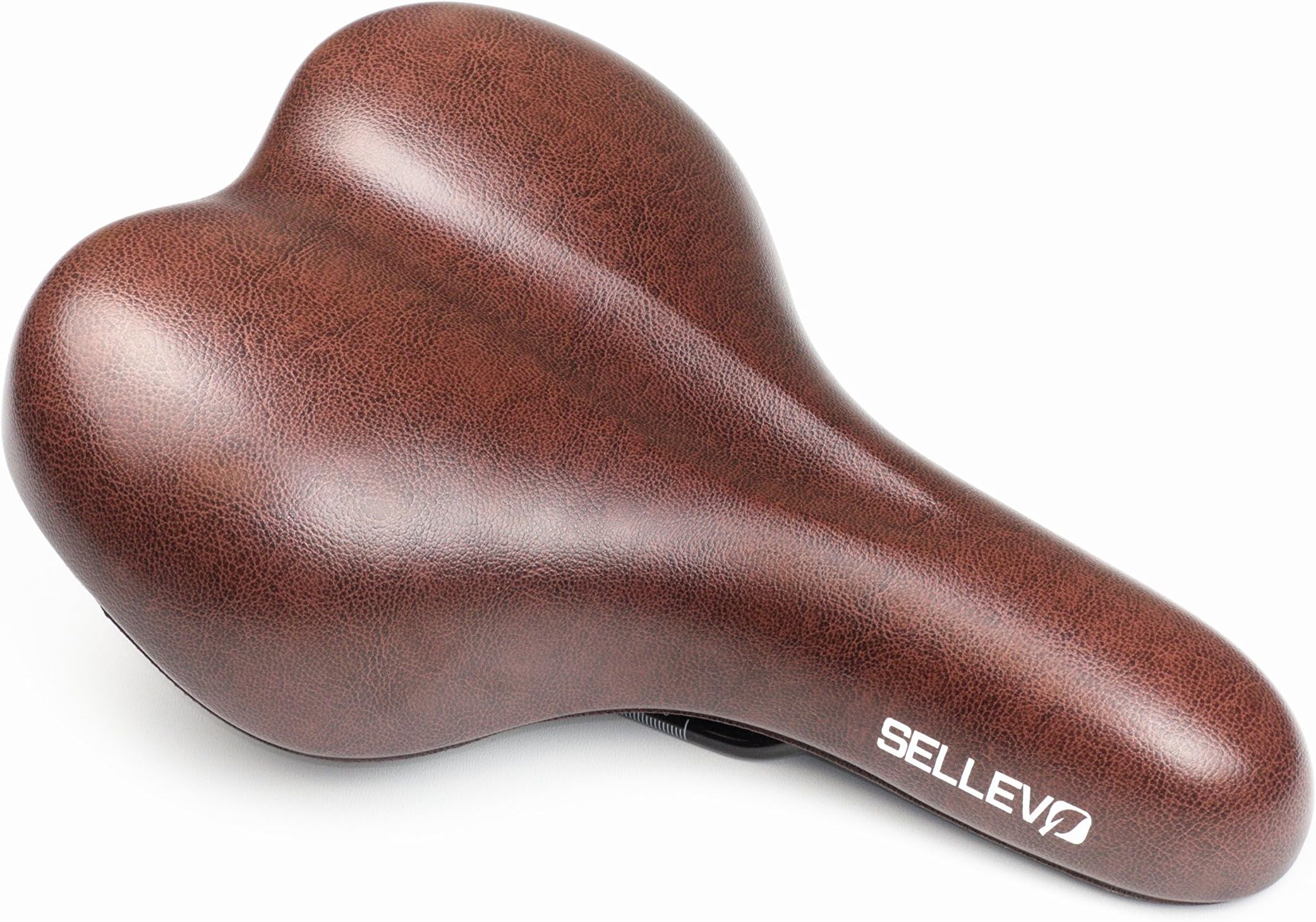 SELLEVO Biarritz Brown - Wide Ergonomic City Saddle - Comfortable and Durable