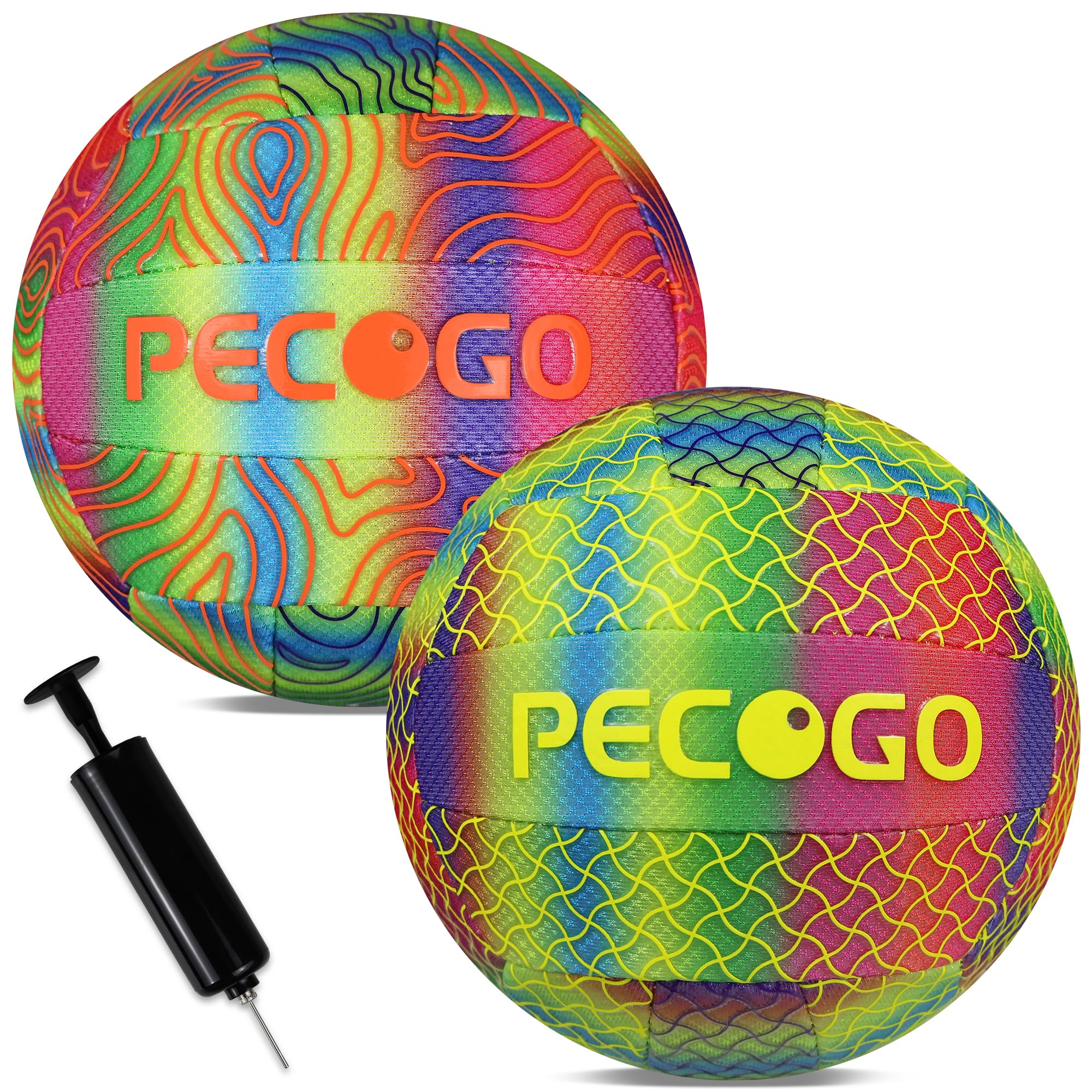 Balón de voleibol impermeable tamaño 5, perfecto para piscina, juegos de interior y exterior, duradero, ligero y fácil de usar para principiantes, adolescentes y adultos (paquete de 2 con bomba