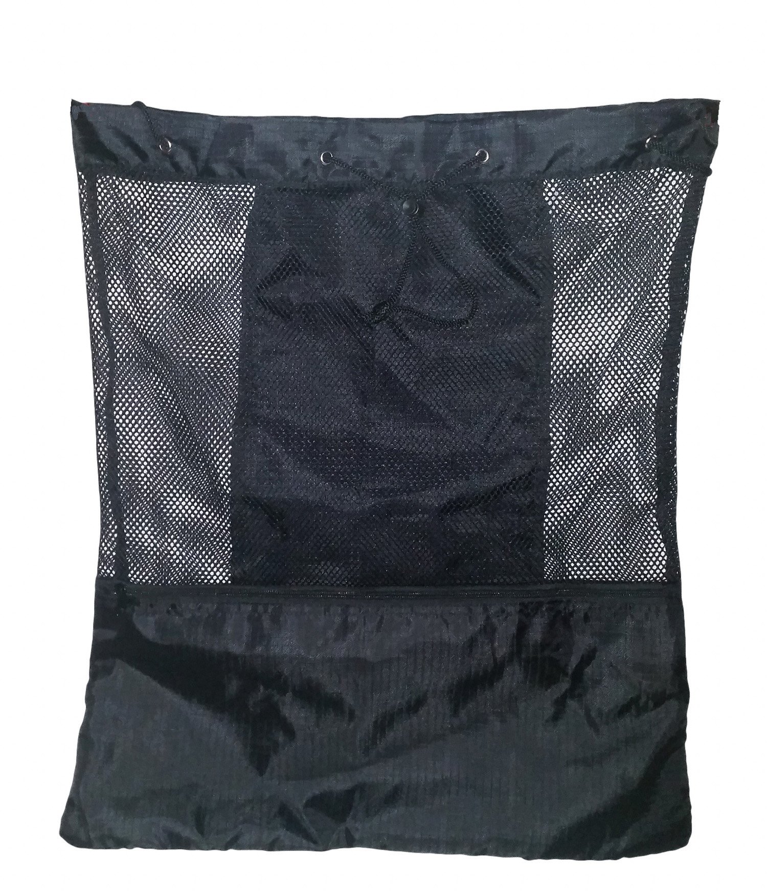 Mochila XL de Malla con cordón y Bolsillo Exterior con Cierre
