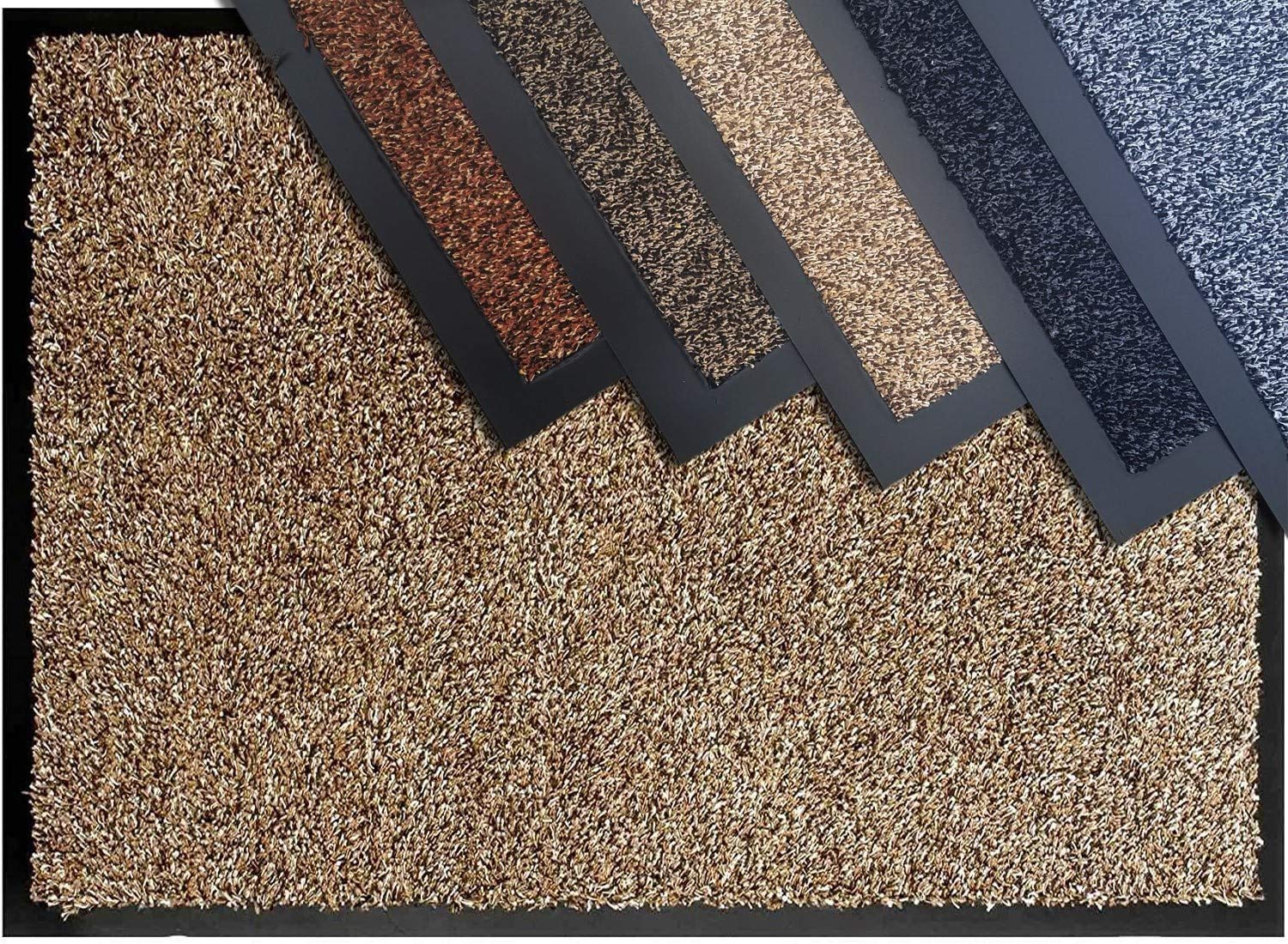 TrendMakers Dirt Trapper Door Mat - Barrier Mat | Indoor Outdoor Mats for Front Door | Super Absorbent Non-Slip Doormats | Soft COTTON PILE Floor Mats | - Beige - 50 x 80cm