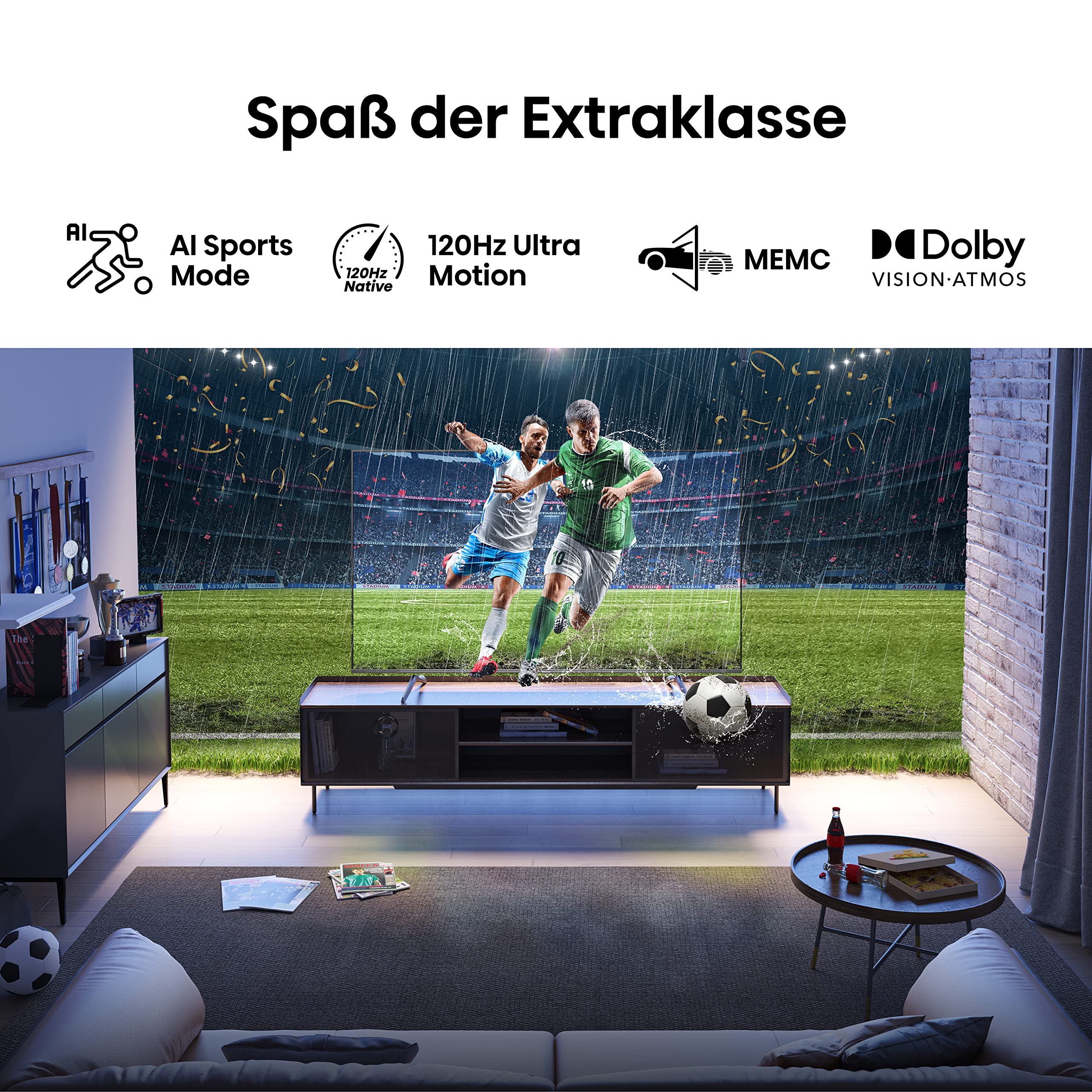 Hisense 65E7KQ PRO 164cm (65 Zoll) Fernseher, 4K UHD, QLED, Smart TV, HDR, Dolby Vision IQ, 144Hz (VRR), HDMI 2.1, Game Mode PRO… – Ansicht 8