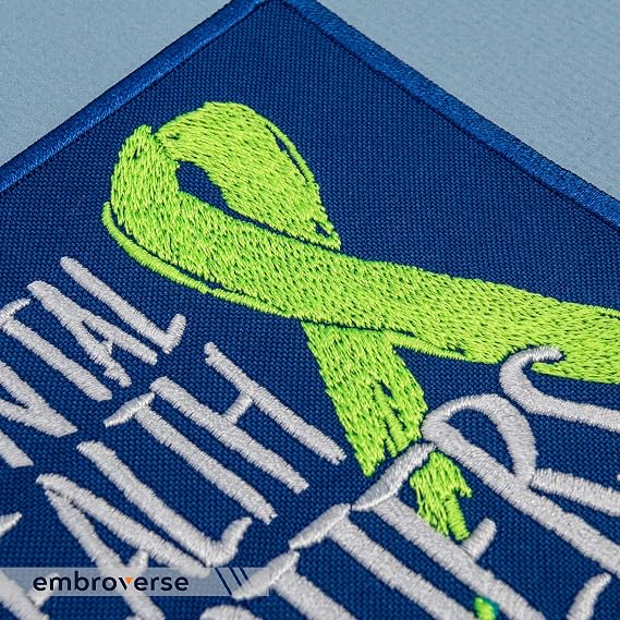 EMBROVERSE Mental Health Matters Patch, Embroidered Iron-On Awareness | Self-care, therapy, positivity, anxiety support design; motivational gift for denim jackets, tote bags, hats