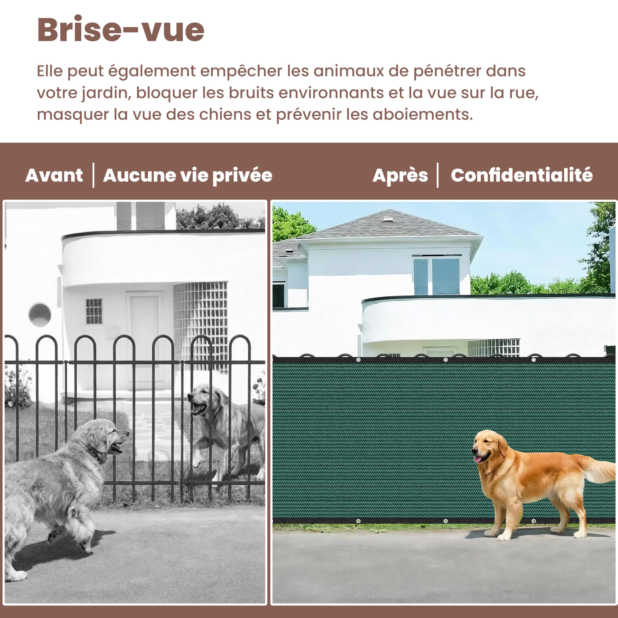 1,2 x 15 M Protection contre la lumière et le vent pour clôtures et balcons, tissu en HDPE, décoration de balcon, protection solaire pour jardin, protection UV