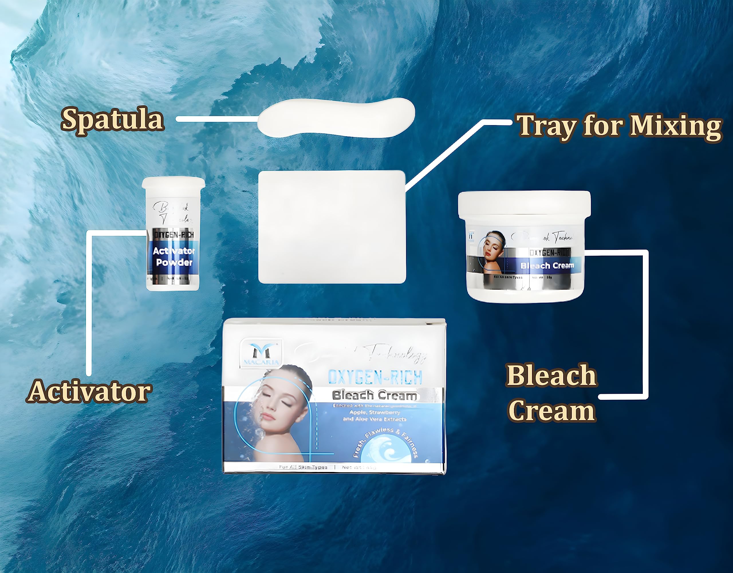 Macaria Oxygen Rich Face & Hair Bleach Cream for Women & Girls, Facial Hair Lightening, Whitening & Skin Brightening - Image 4