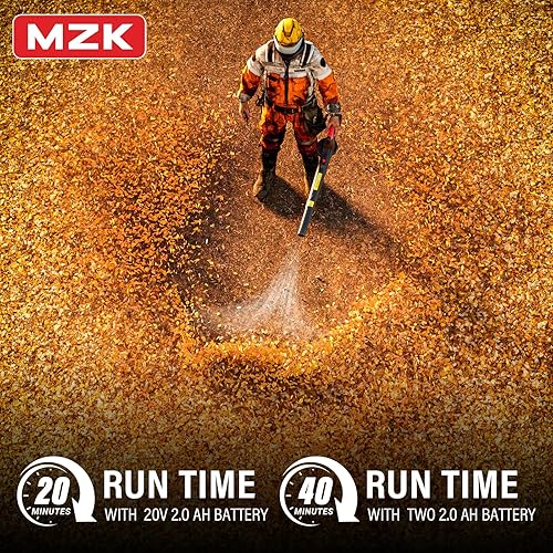 Miniatura 6 de MZK Soplador de hojas inalámbrico soplador de hojas alimentado por batería de 20 V con batería y cargador para el cuidado del césped mini soplador