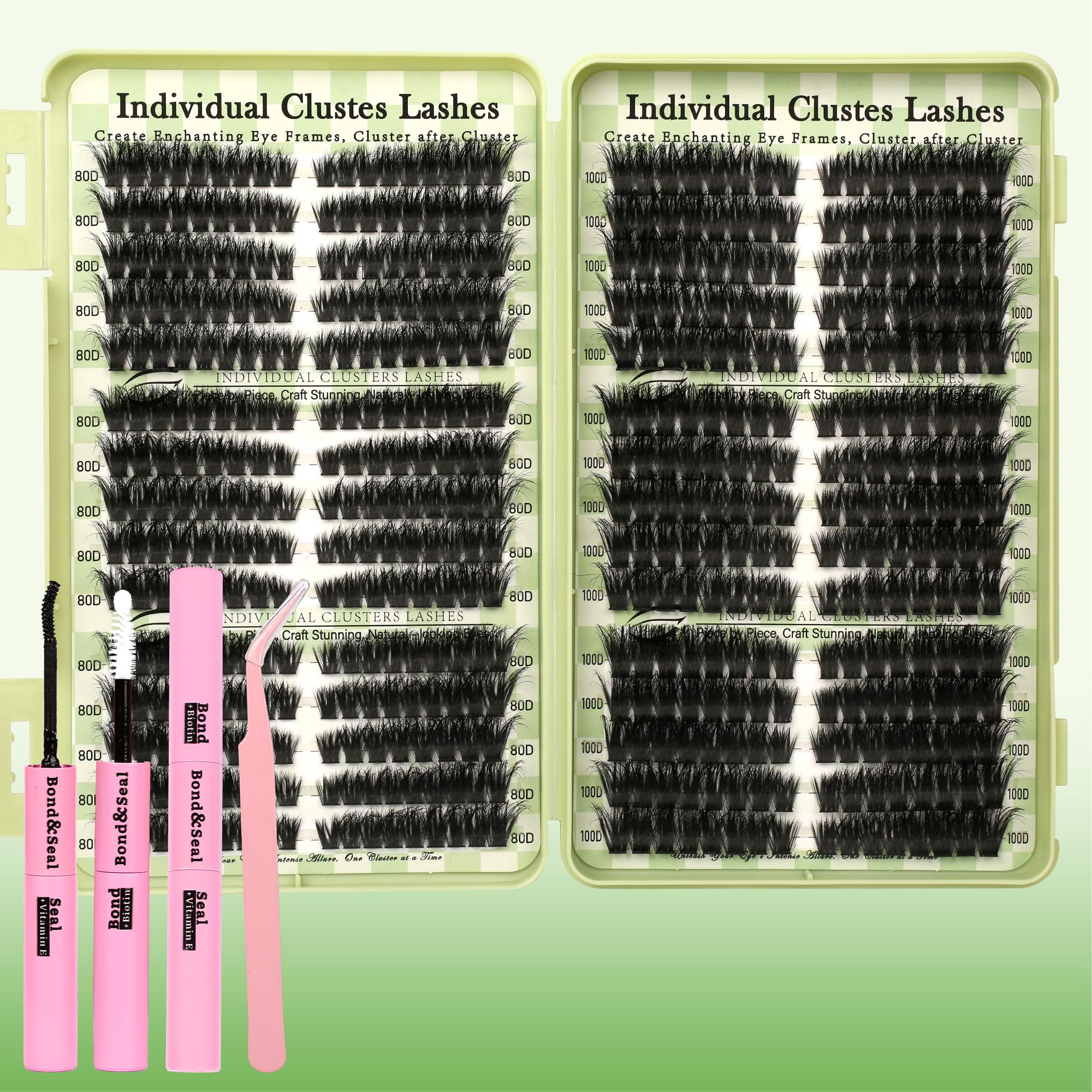 Gmagictobo Lash Clusters Kit Fluffy Wispy Lash Clusters C Curl Cluster Eyelash Extensions Cat Eye Lashes Clusters 510Pcs
