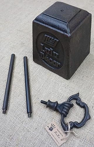 Vista 29 de Lulu Decor, Fleur De Lis - Tope de puerta con mango (barra negra antigua)