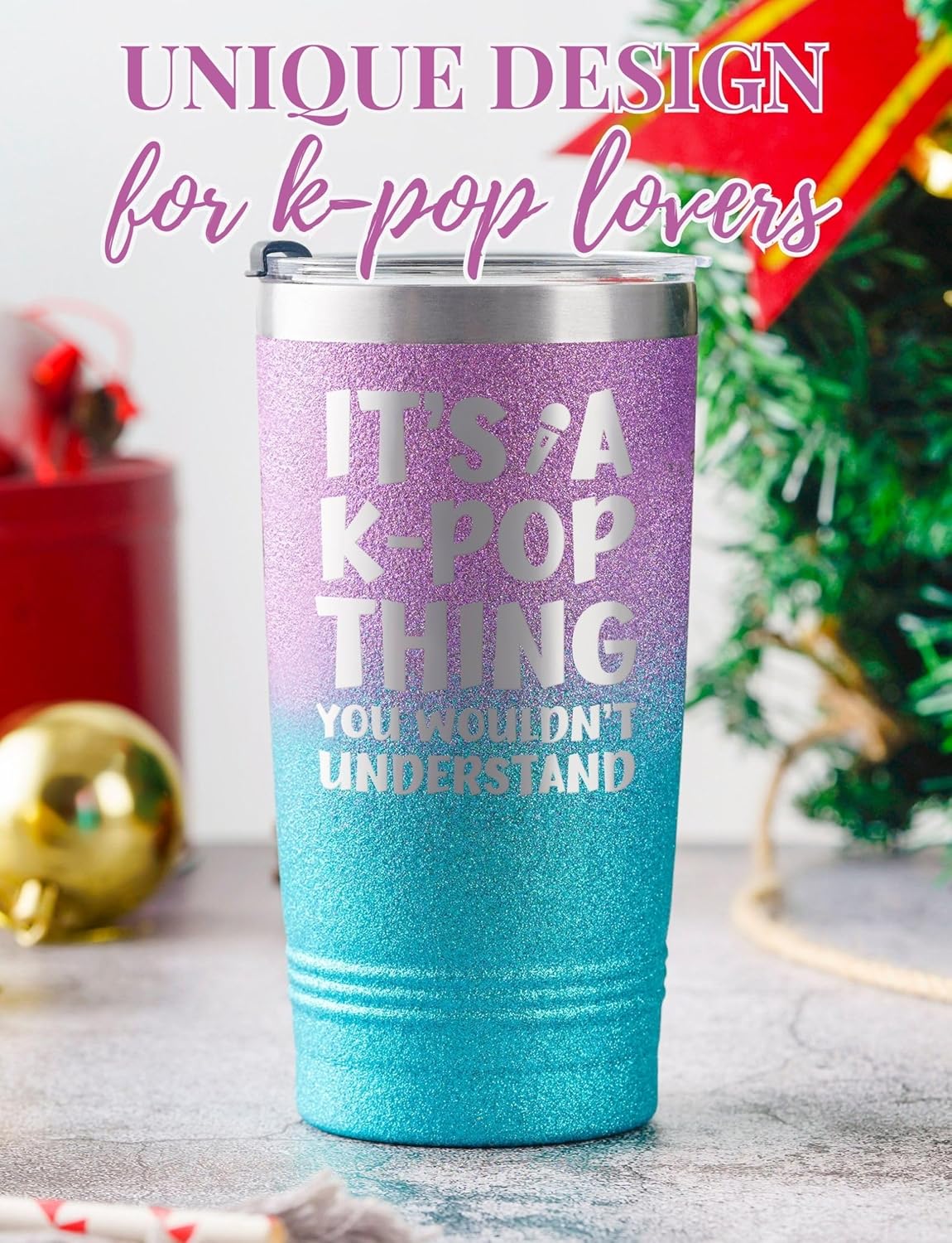 Onebttl Kpop K-Pop Gifts for Teen Girl, Women, Stainless Steel Tumbler with Lid and Straw 20oz/590ml for Korean Pop Lovers, Friends for Christmas, Birthday - You Wouldn't Understand - Image 3