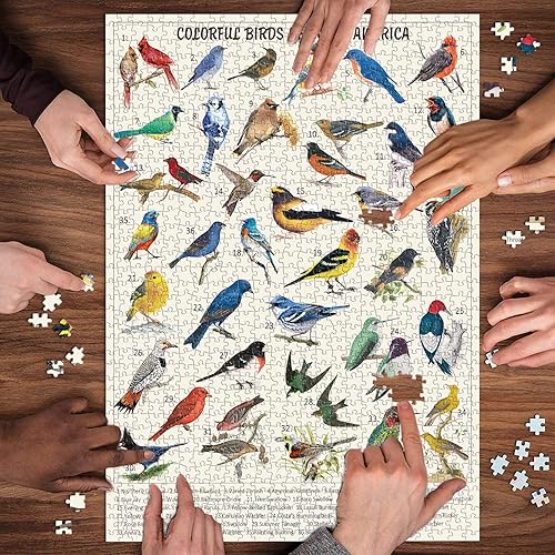 Miniatura 7 de Rompecabezas de Pájaros para Adultos de 1000 Piezas, Lindo Rompecabezas de Edredón de Jardín de Flores de Pájaros, Divertido Rompecabezas Floral con