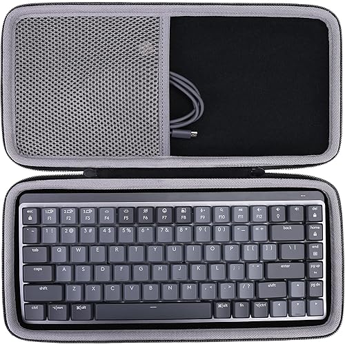 Miniatura 9 de Aenllosi Estuche de transporte duro compatible con Logitech MX Keys Mini avanzado teclado iluminado inalámbrico (blanco)