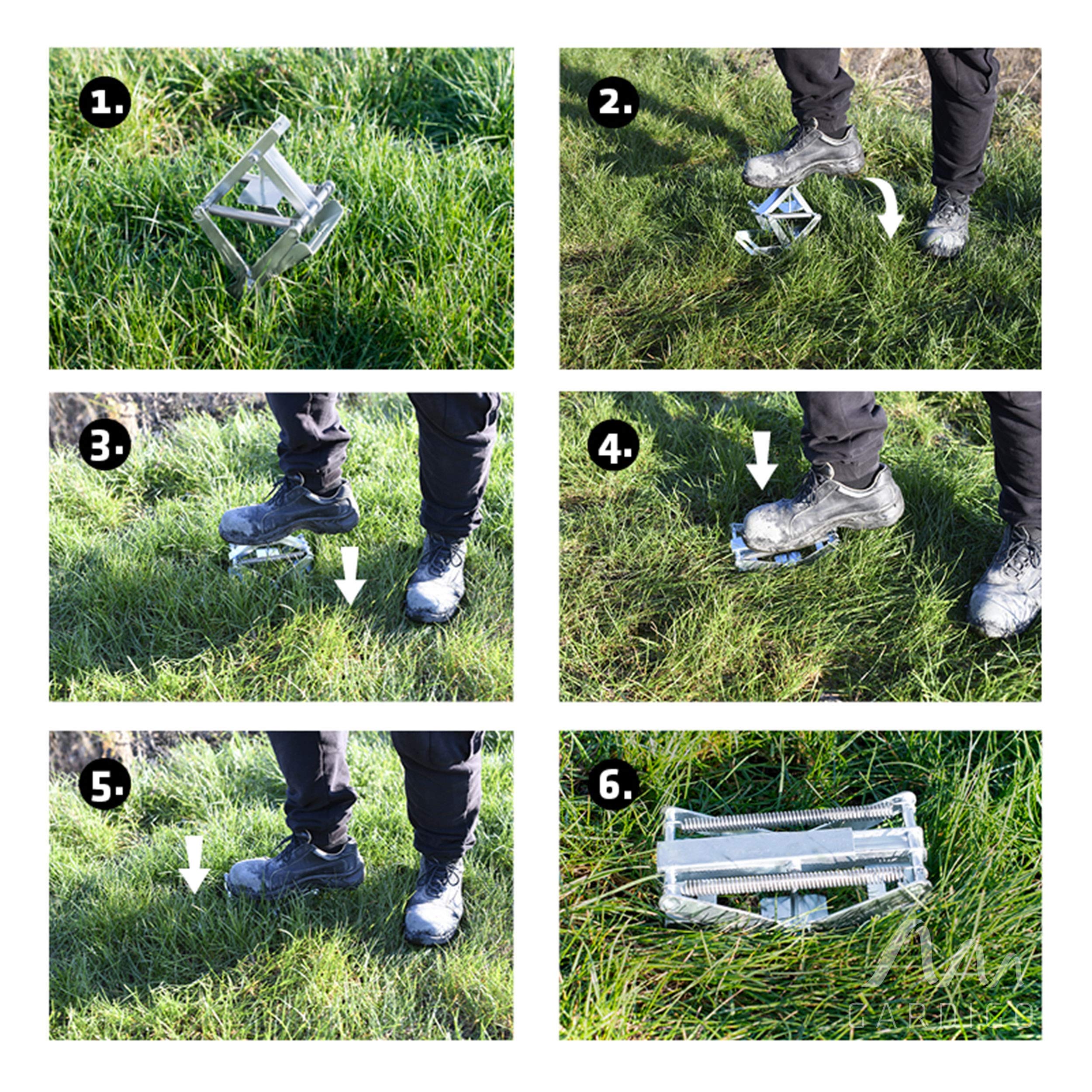 GARDIGO - Kit Piège à Taupes 4 Pièges + Sonde Et Poinçon - Anti-Campagnols Réutilisable - Pour Jardin Et Pelouse