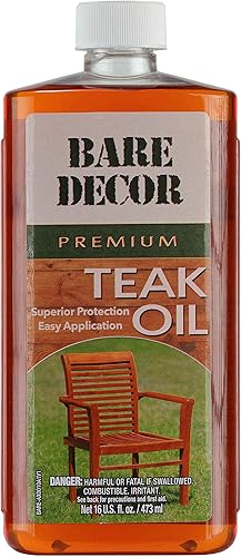 Bare Decor Aceite de teca dorada prémium para uso doméstico y marino, 16 onzas