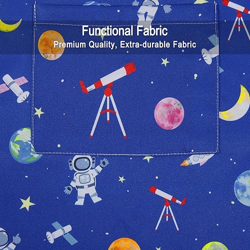 Miniatura 5 de RosieLily Delantal para niños pequeños, delantal de cocina para niños, delantal de astronauta para pintar, hornear, lindo delantal de arte para