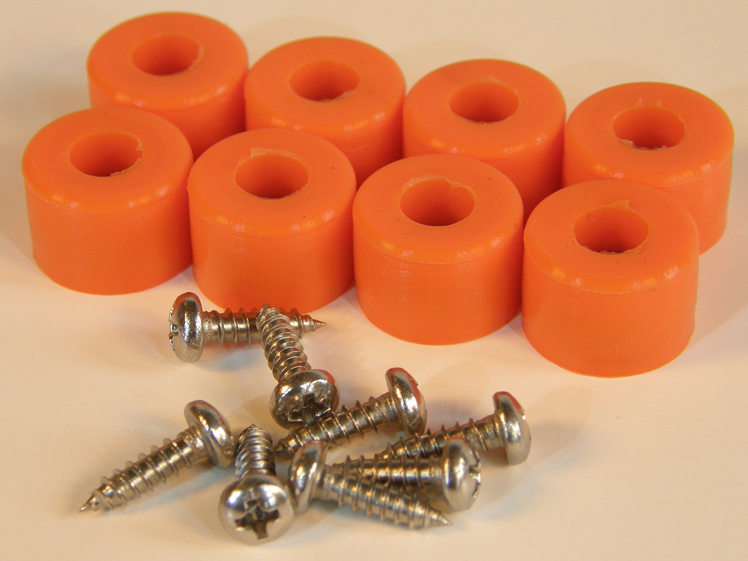 Rubber Bumper Feet 5/8" DIA with Stainless Screws QTY 8, 24 (Black, White, Brown) (24, Orange)