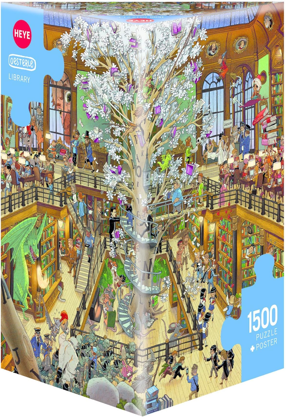 Heye 29840" Library, Oesterle Triangular Puzzles, White