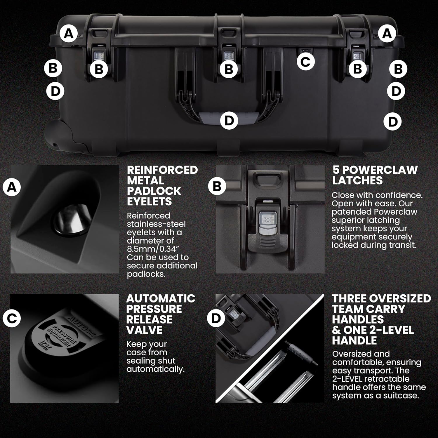 NANUK 963 Pro Photo Kit – Waterproof Travel Camera Hard Case with Padded Dividers and Wheels, 32.5" x 21" x 12.3”, Dustproof and Impact-Resistant, Ideal for Heavy Loads – Black - Image 5