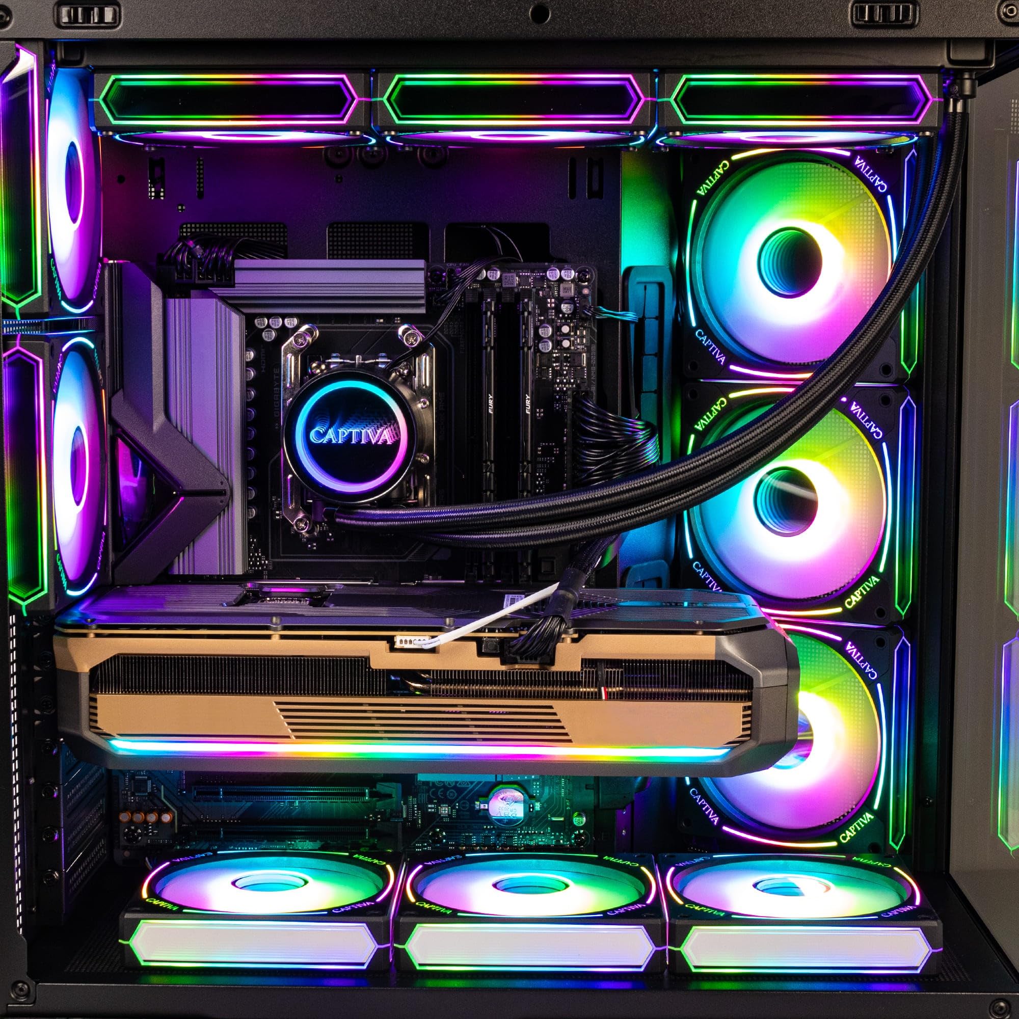 CAPTIVA PC Highend Gaming I90-064 (i9-14900KF/RTX5070 12GB GDDR7/SSD 2TB/64GB/WLAN/Windows 11 Home 64-bit) Intel? Core? i9 DDR5-SDRAM NVIDIA GeForce RTX 5070 Nero