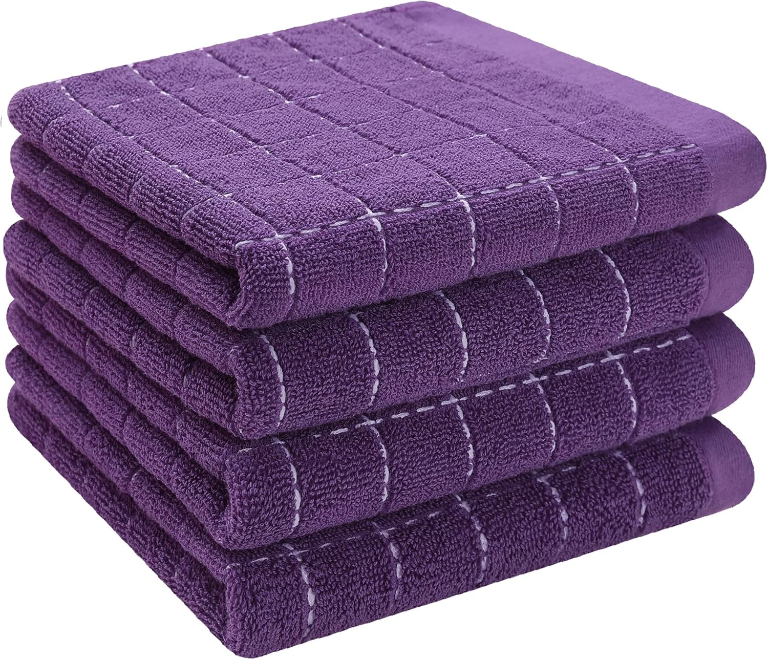 Homaxy 100% Cotton Terry Kitchen Towels(Black, 13 X 28 Inches,4 Pack) And Wavy Coral - View #4