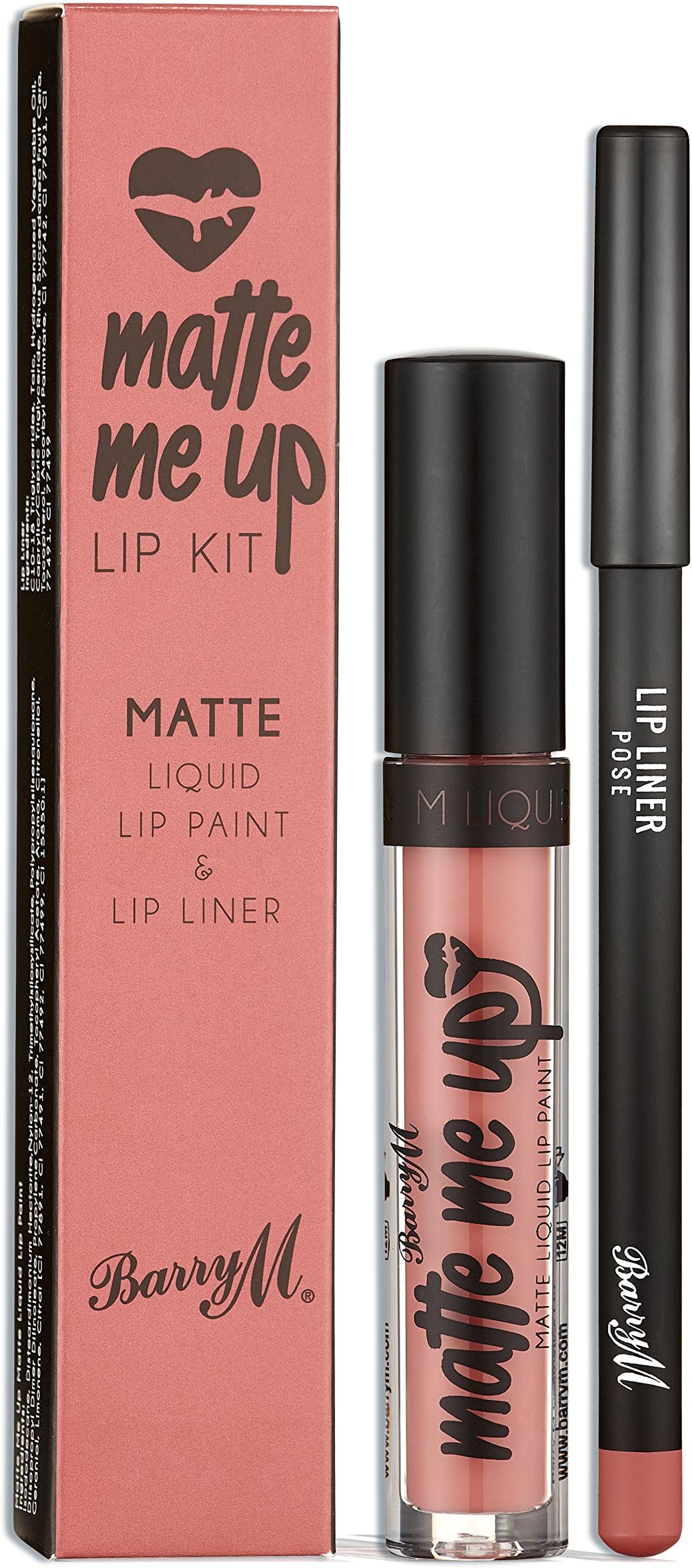 Barry M Cosmetics Matte Me Up Liquid Lip Kit, Pose