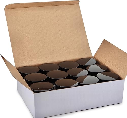 Miniatura 3 de vivaplex, 12, transparente, 4 oz, redondo tarros de vidrio, con forro interior y negro tapas