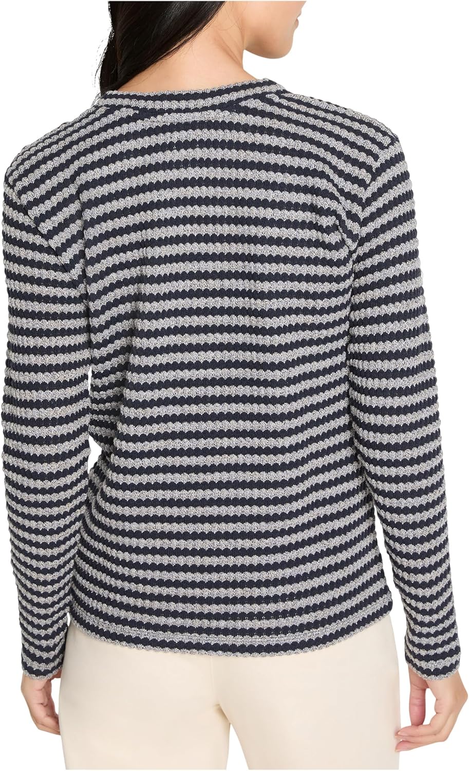 NIC+Zoe Women's Texture Stripe Button Shoulder Top