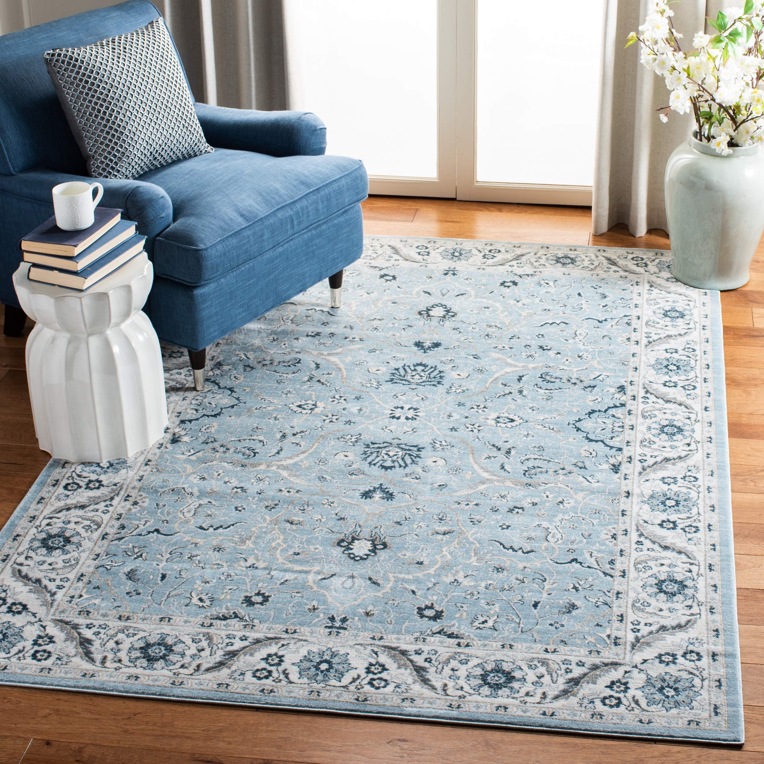 Amazon Com Safavieh Isabella Collection Isa912m Oriental Non Shedding Stain Resistant Living Room Bedroom Area Rug 4 X 6 Light Blue Cream Furniture Decor safavieh isabella collection isa912m oriental non shedding stain resistant living room bedroom area rug 4 x 6 light blue cream