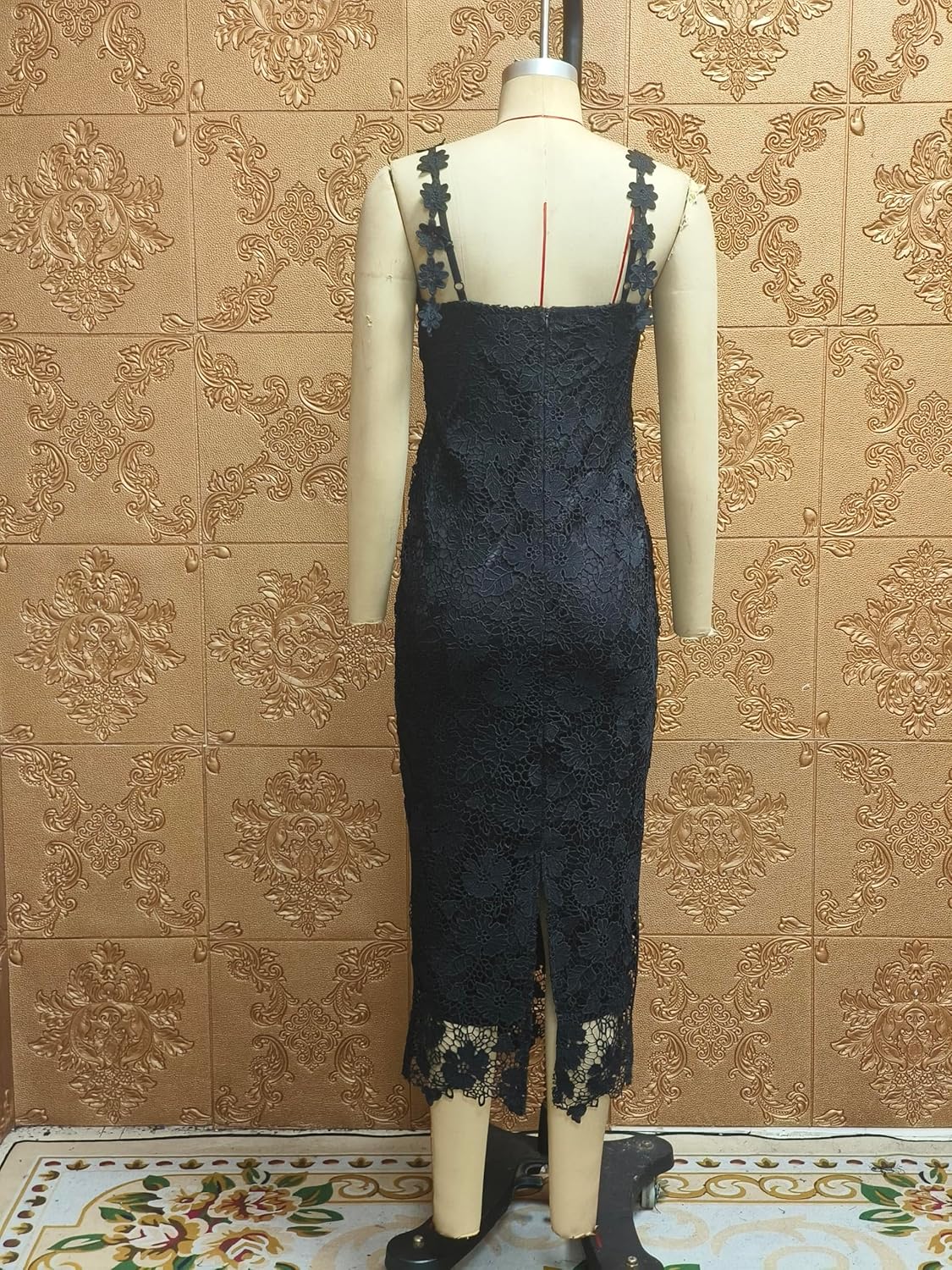 Women Sexy Lace Patchwork Sleeveless Floral Bodycon Wedding Cocktail Maxi Dress - Image 6