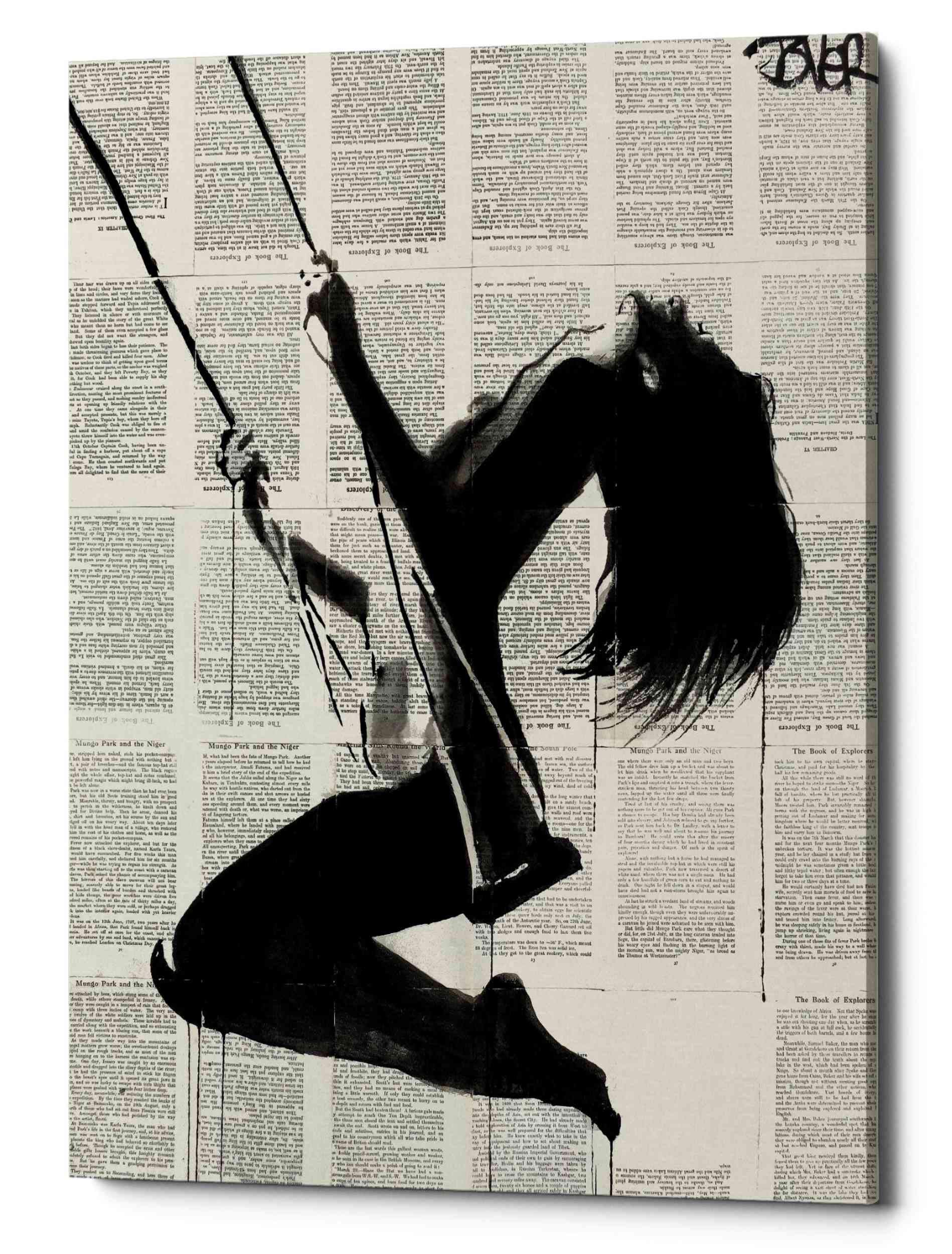 Epic GraffitiThe Lightness of Being Again' by Loui Jover Canvas Wall Art, 26" x 40", Black