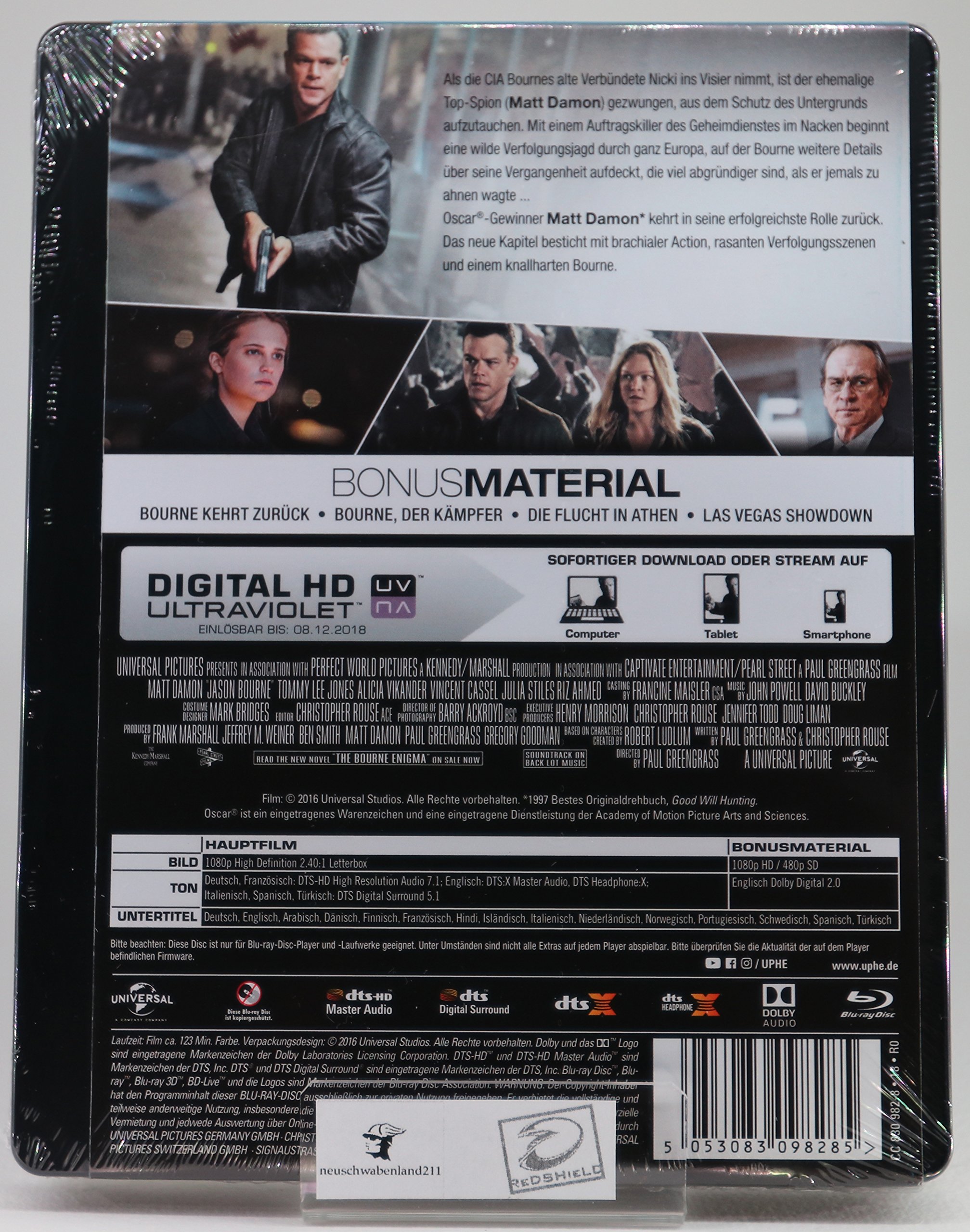 Jason Bourne - Esclusiva edizione limitata Steelbook - Digital Code - Blu-ray